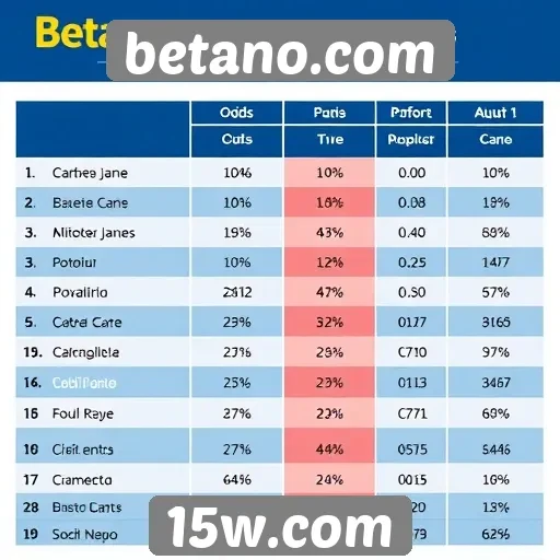 Comparativa de odds entre betano.com e concorrentes